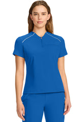 Infinity Women's Tuck-In Mock Neck Henley Scrub Top