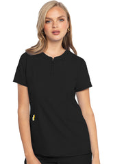 MEDCOUTURE - Zip Front Henley Top - Ebony Store