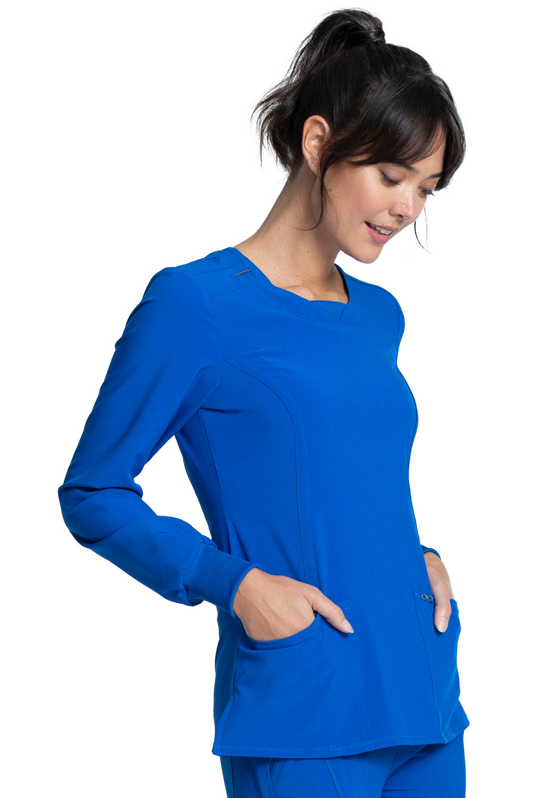 CHEROKEE - Long Sleeve Round Neck Top - Ebony Store
