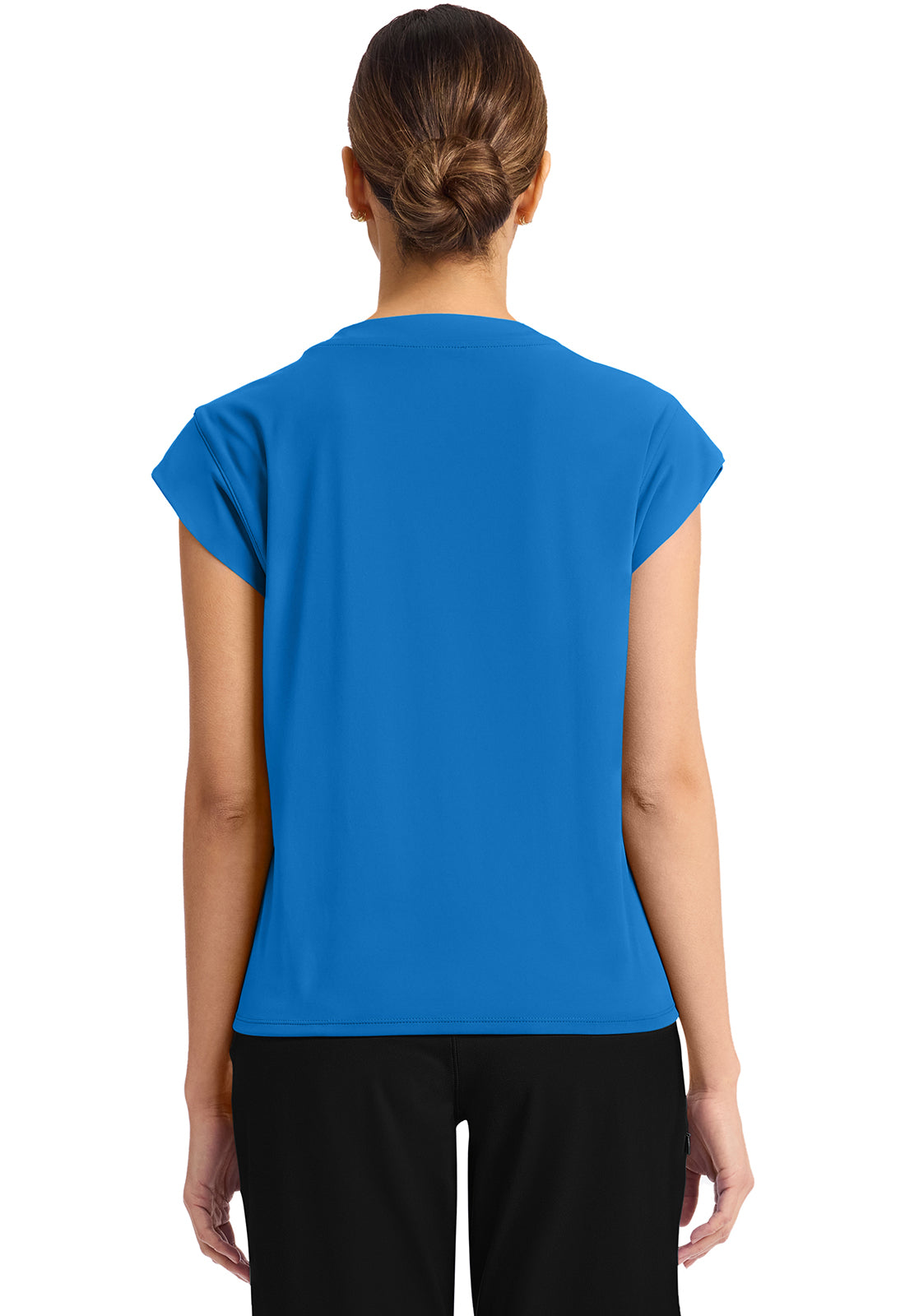 CHEROKEE - Women's 1-Pocket Crew Neck Top - Ebony Store