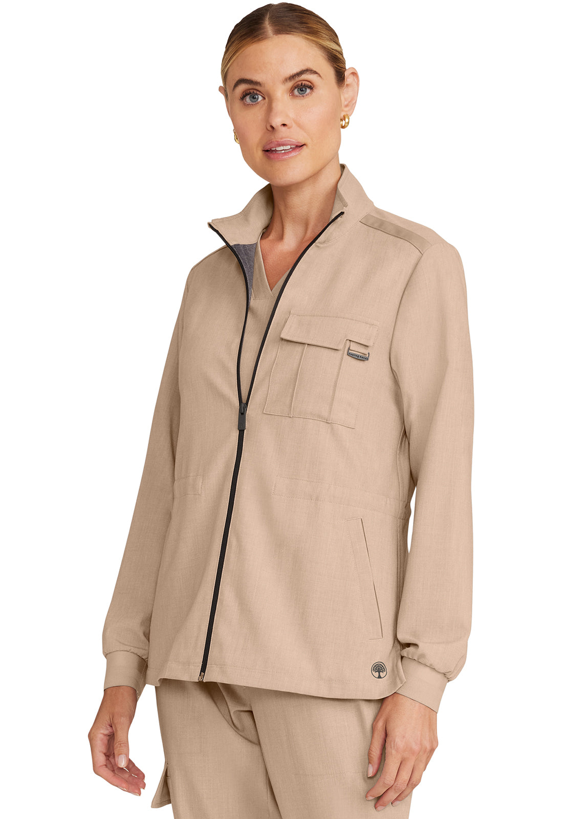 HEALING HANDS - Women's Zip Front Utility Jacket - Ebony Store