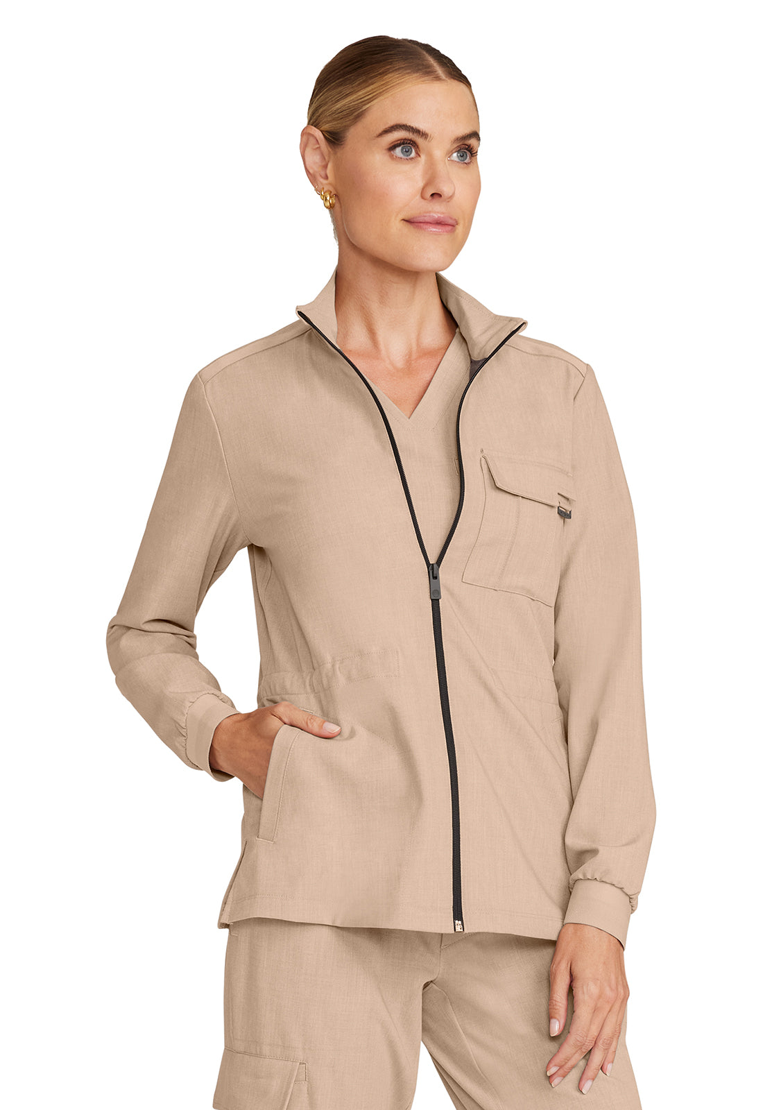 HEALING HANDS - Women's Zip Front Utility Jacket - Ebony Store