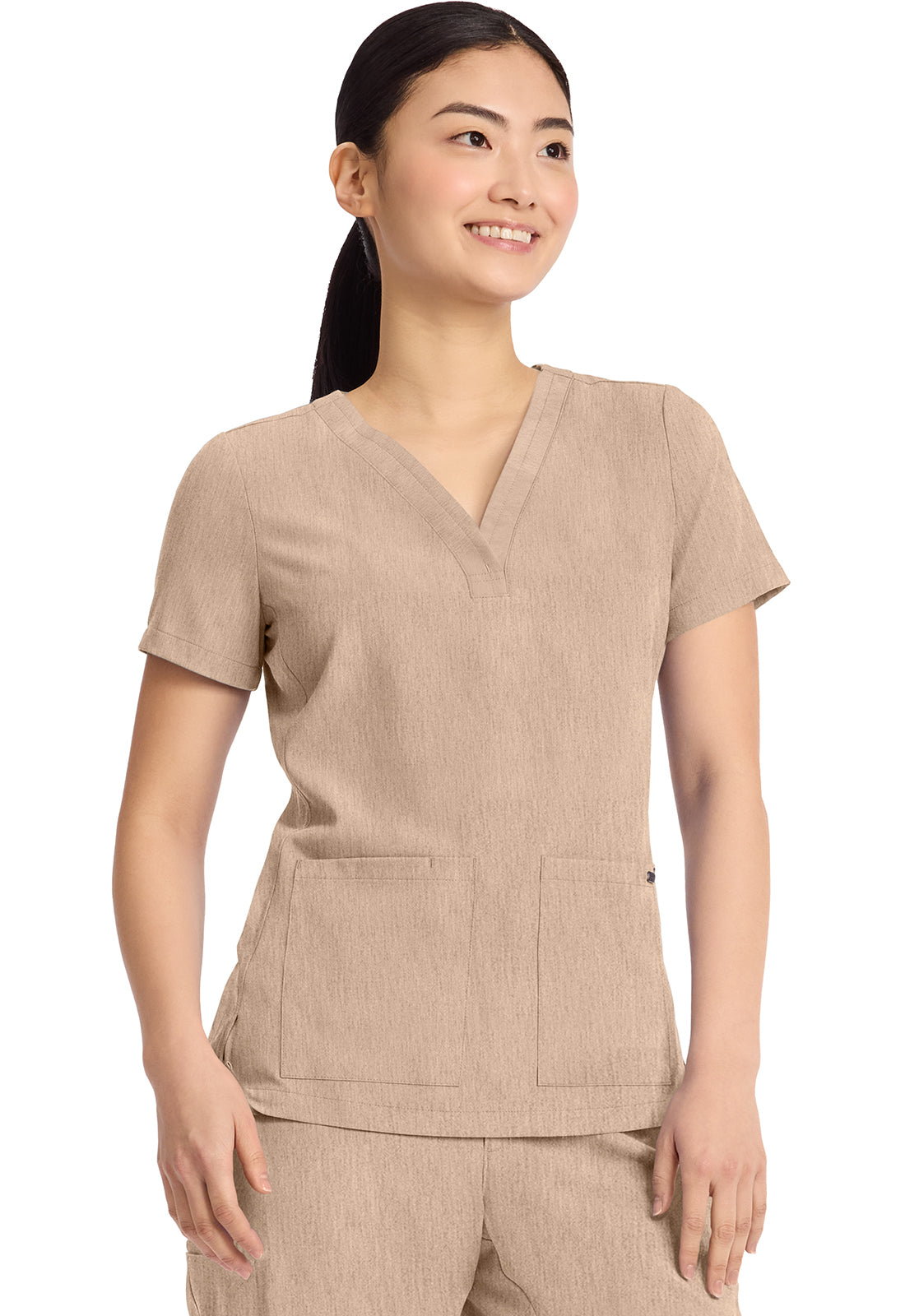 HEALING HANDS - Women's 3-Pocket Y-Neck Top - Ebony Store