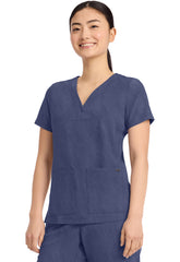 HEALING HANDS Women's 3-Pocket Y-Neck Top