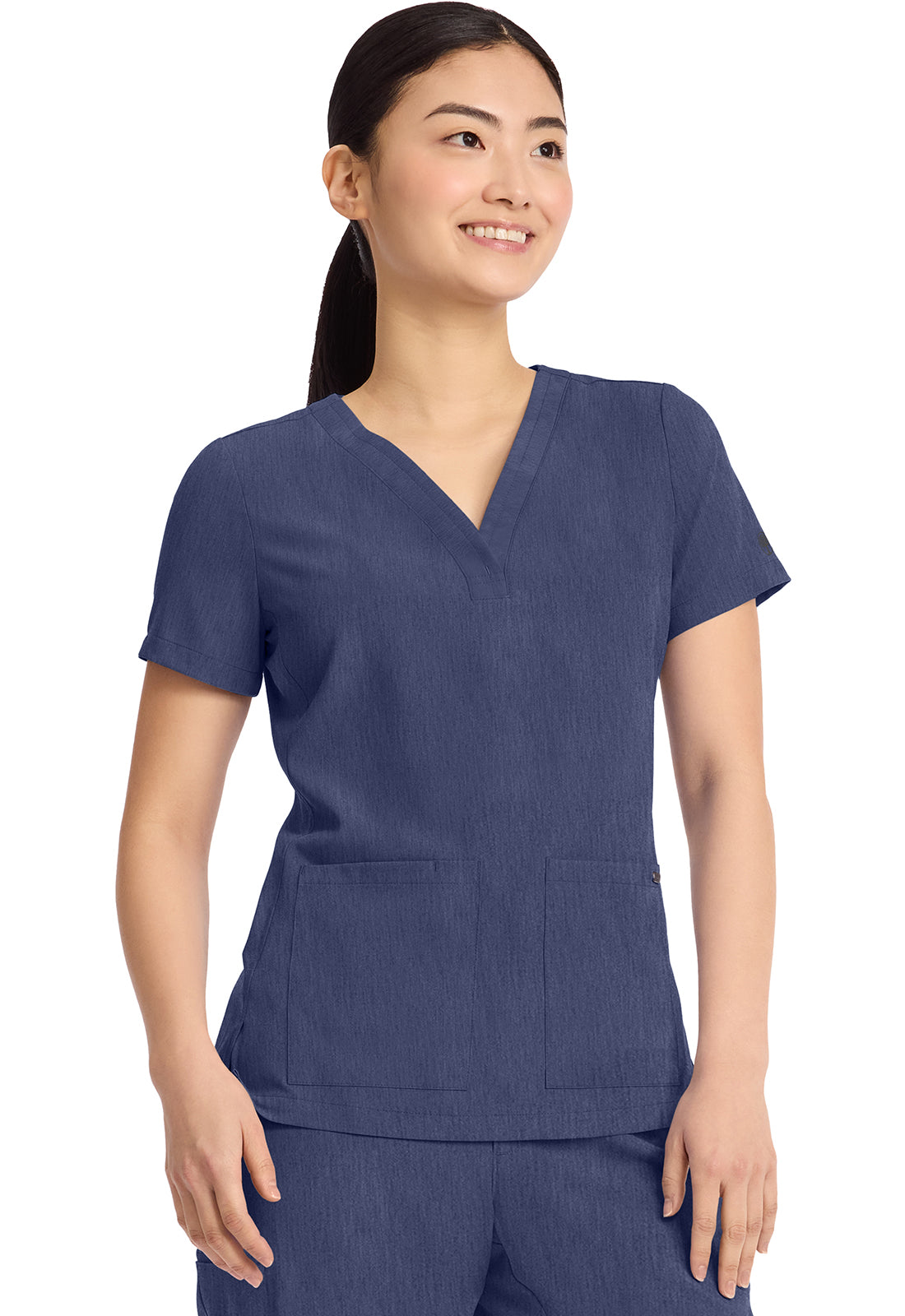 HEALING HANDS - Women's 3-Pocket Y-Neck Top - Ebony Store