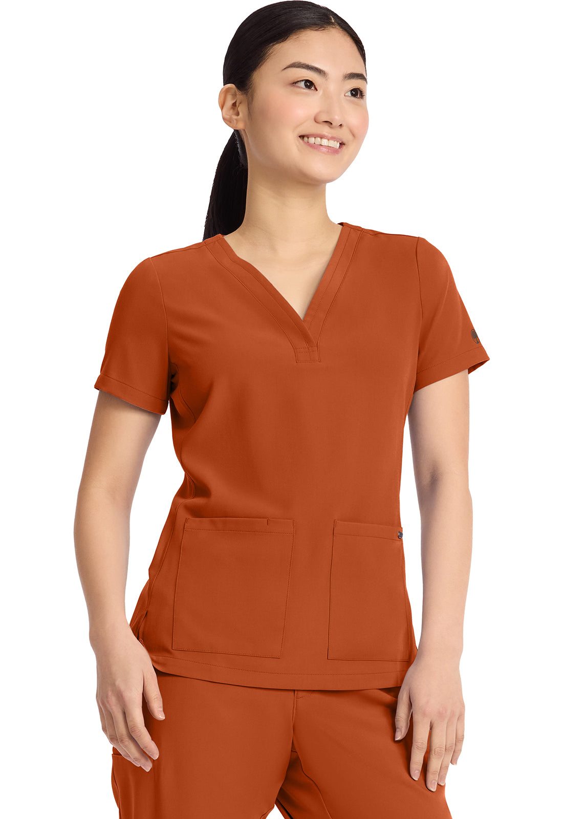 HEALING HANDS - Women's 3-Pocket Y-Neck Top - Ebony Store