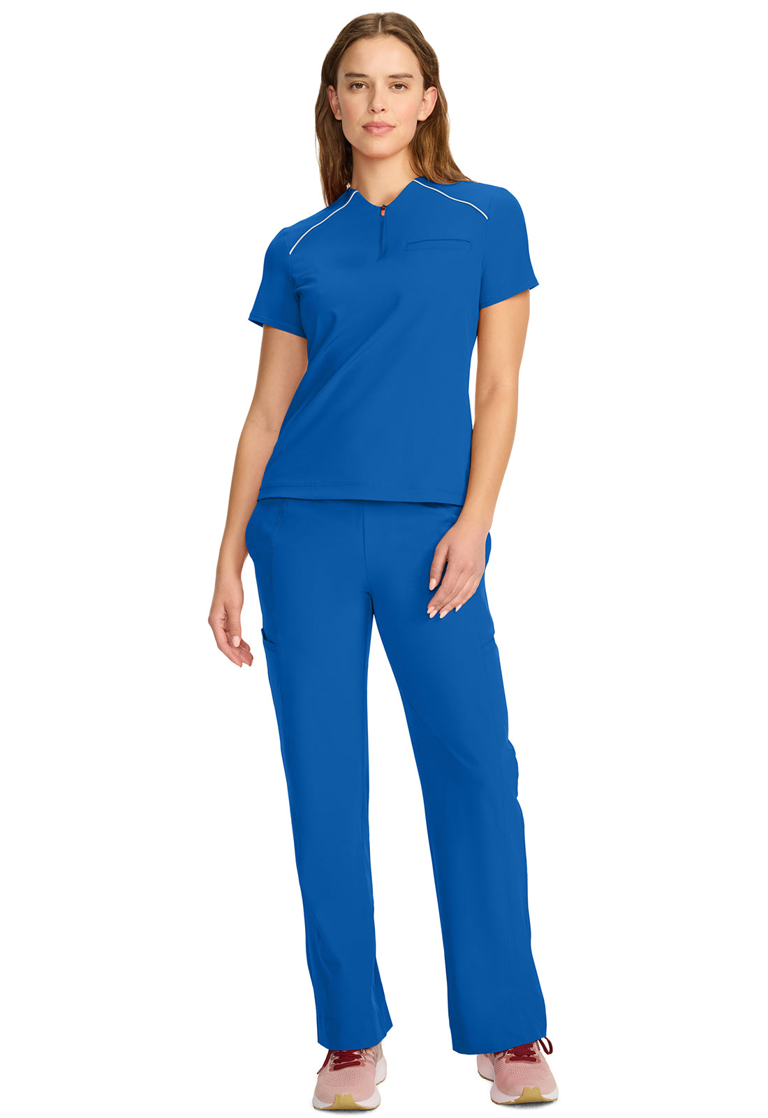 CHEROKEE - Women's Tuck-in Mock Neck Henley Top - Ebony Store