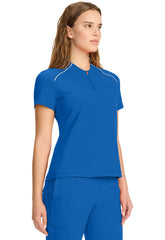 Infinity Women's Tuck-In Mock Neck Henley Scrub Top