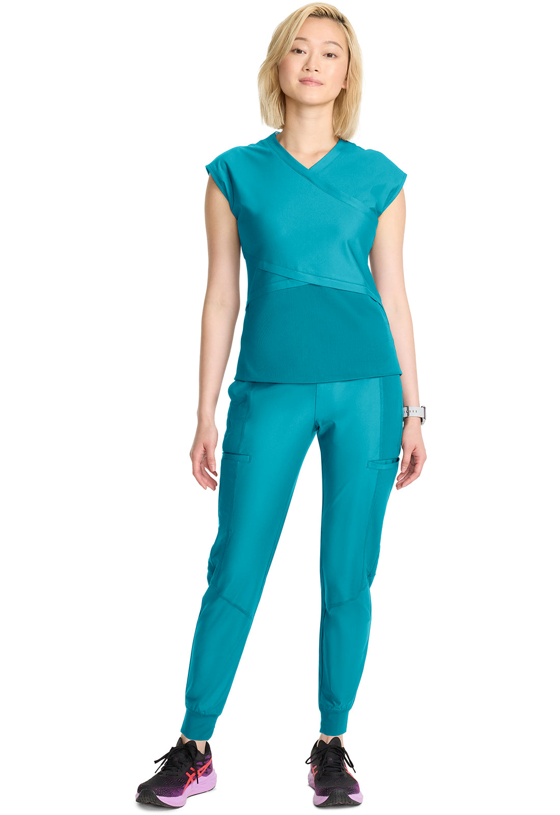 CHEROKEE - Women's Wrap Dolman V-Neck Top - Ebony Store