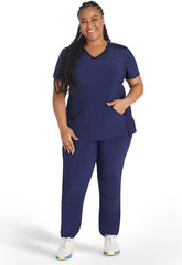 Crossover V-Neck Top in Navy
