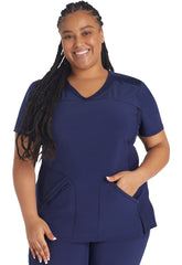 Crossover V-Neck Top in Navy