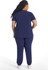 Crossover V-Neck Top in Navy
