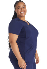 Crossover V-Neck Top in Navy