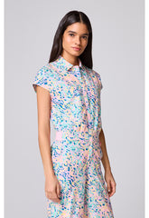 Printed Dolman Wide Leg Jumpsuit in TUTTI FRUITTI TIGER