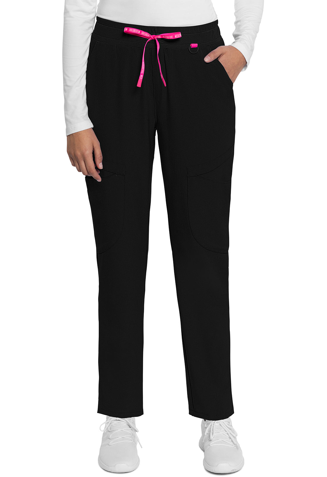 MEDCOUTURE - Mid Rise Drawstring Tapered Leg Pant - Ebony Store