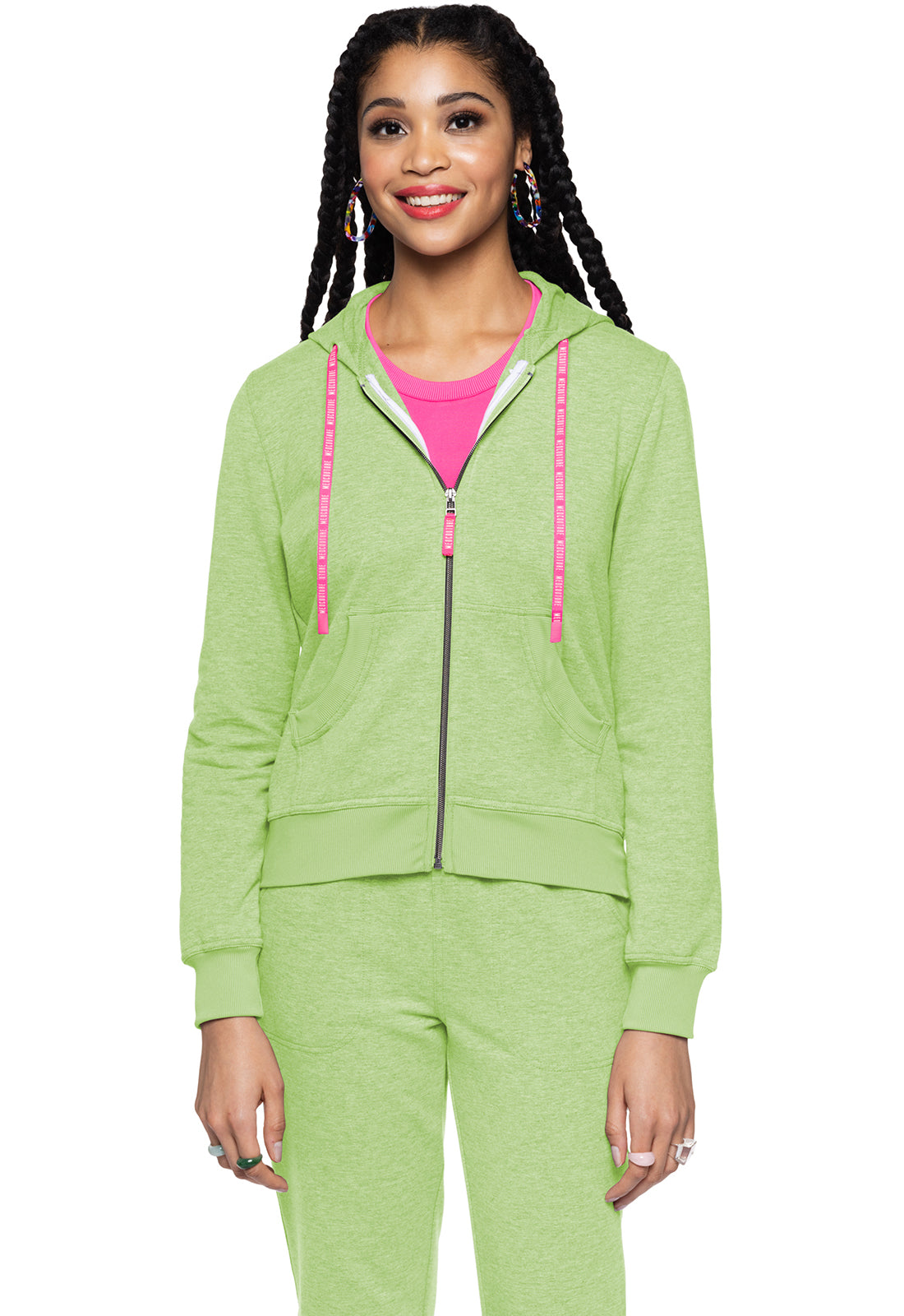 MEDCOUTURE - Fleece Zip Front Logo Hoodie - Ebony Store