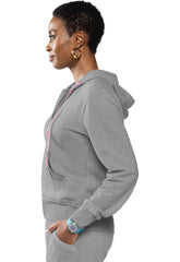 MEDCOUTURE Fleece Zip Front Logo Hoodie