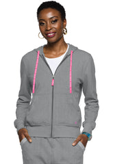 MEDCOUTURE - Fleece Zip Front Logo Hoodie - Ebony Store