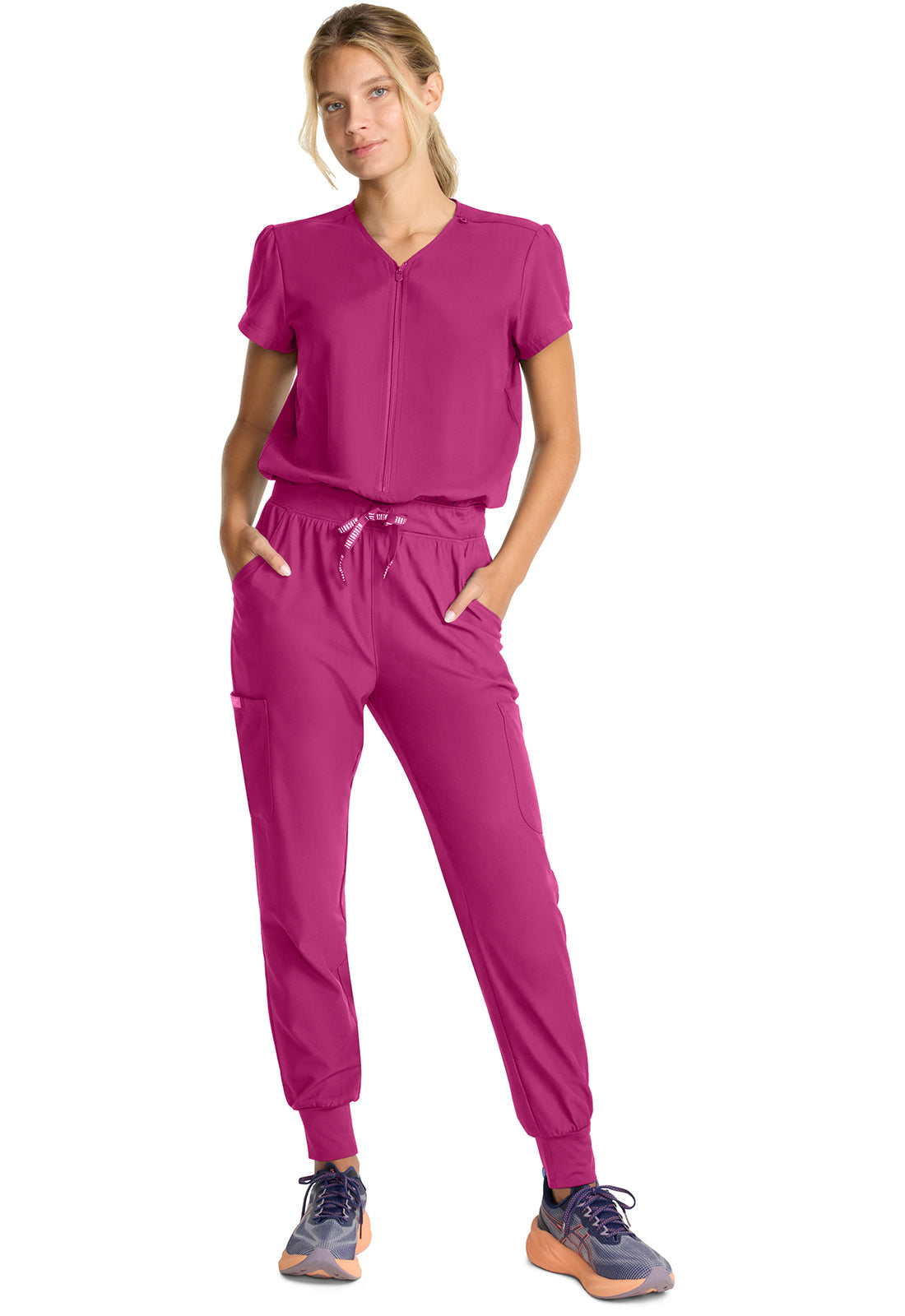 MEDCOUTURE - Women's Zip Front Jumpsuit - Ebony Store