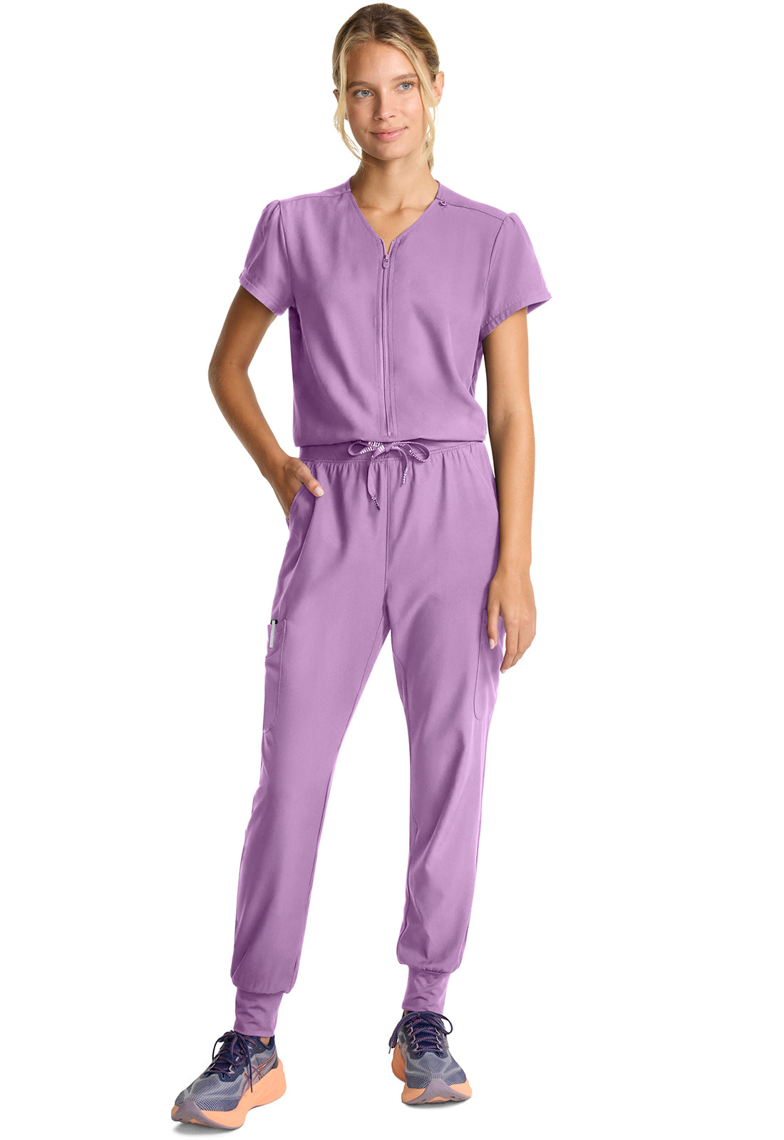 MEDCOUTURE - Women's Zip Front Jumpsuit - Ebony Store