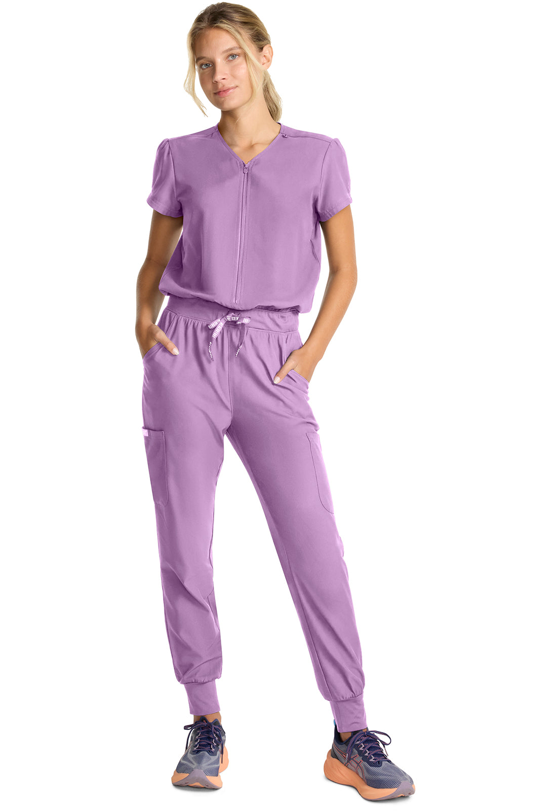 MEDCOUTURE - Women's Zip Front Jumpsuit - Ebony Store