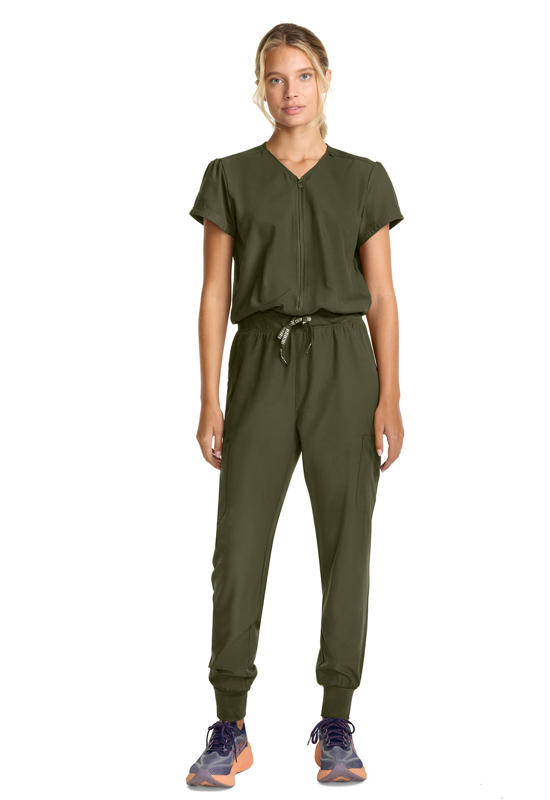 MEDCOUTURE - Women's Zip Front Jumpsuit - Ebony Store