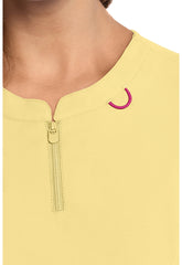 MedCouture Zip Front Henley Scrub Top