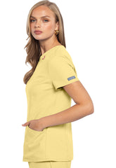 MedCouture Zip Front Henley Scrub Top
