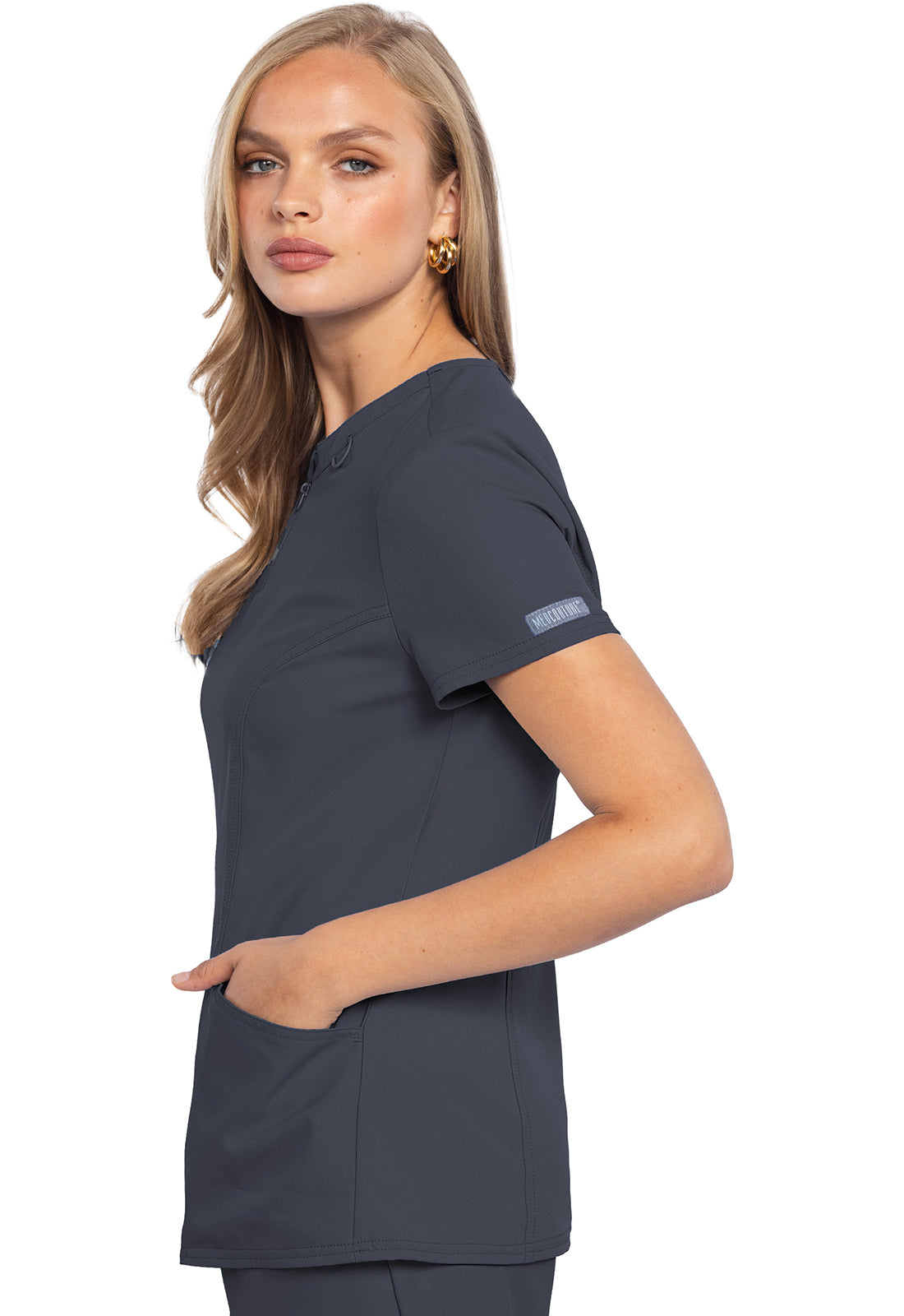 MEDCOUTURE - Zip Front Henley Top - Ebony Store