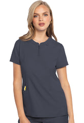 MEDCOUTURE - Zip Front Henley Top - Ebony Store