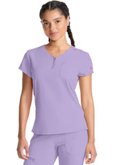 MEDCOUTURE Quarter Zip V-Neck Tuckable Top