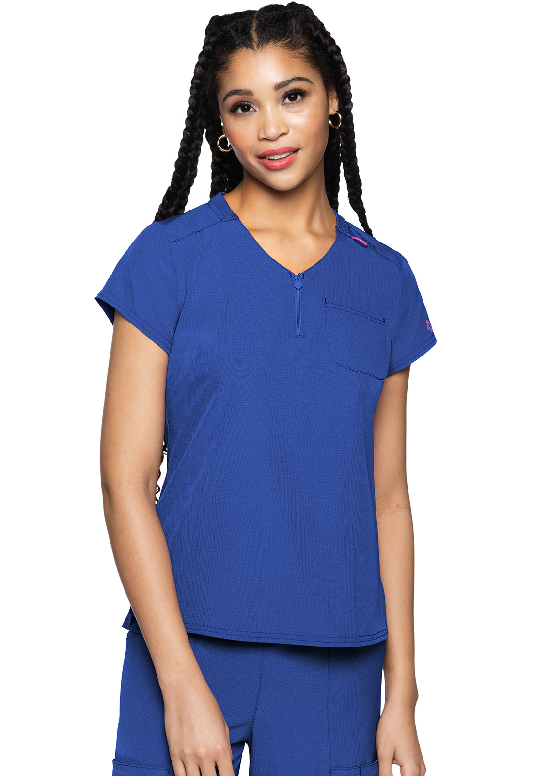 MEDCOUTURE - Quarter Zip V-Neck Tuckable Top - Ebony Store