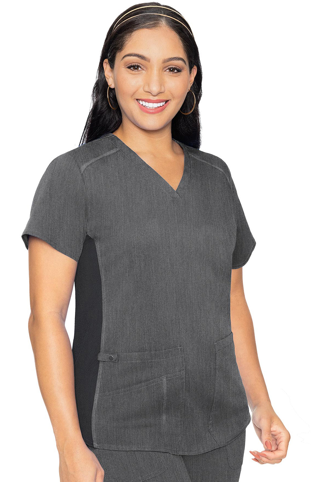 MEDCOUTURE - V-Neck Shirttail Top - Ebony Store