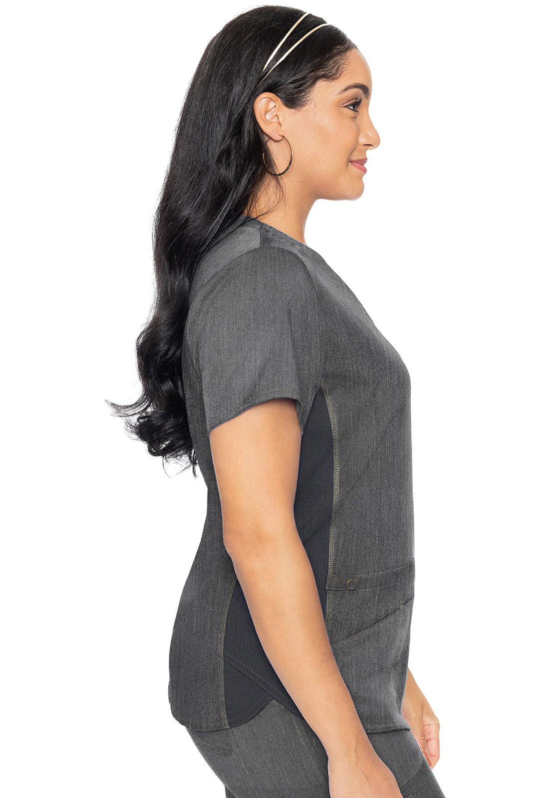 MEDCOUTURE - V-Neck Shirttail Top - Ebony Store
